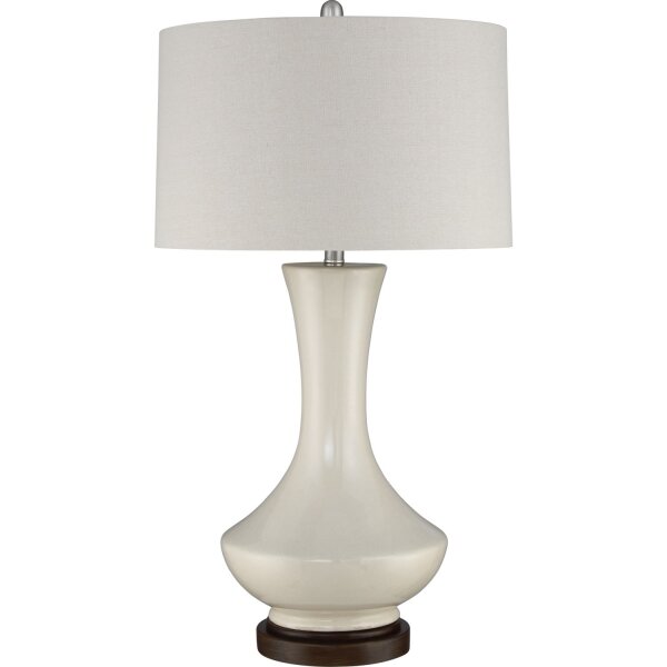 Lampe de table Blanc Rétro Métal Tissu 80 cm de haut E27