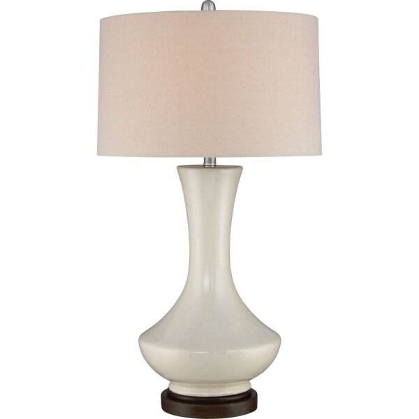 Lampe de table Blanc Rétro Métal Tissu 80 cm de haut E27