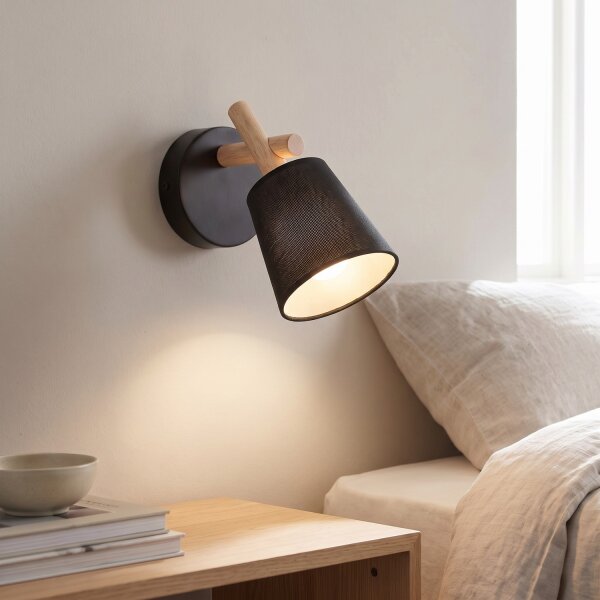 Applique murale Noir Tissu Abat-jour E27 VAIO
