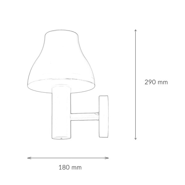 Lampe LED dextérieur murale argentée IP44 680 lm 3000 K