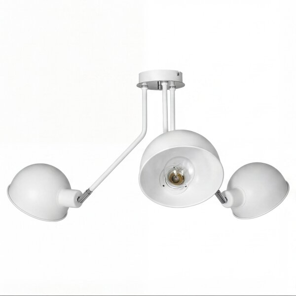 Spot de plafond blanc E27 rétro métal 3 flammes
