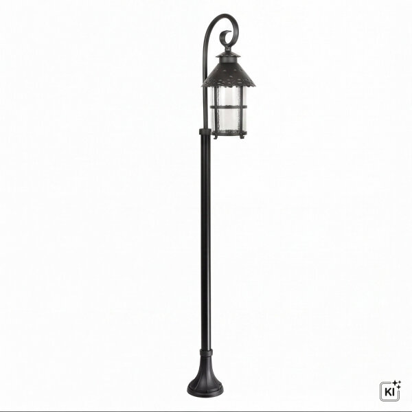 Lampe dextérieur Noir 166 cm Verre Métal Rustique élégant