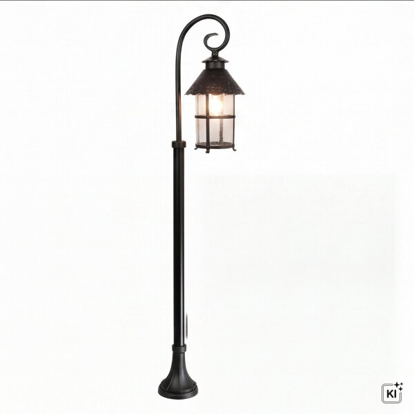 Lampe dextérieur Noir 166 cm Verre Métal Rustique élégant