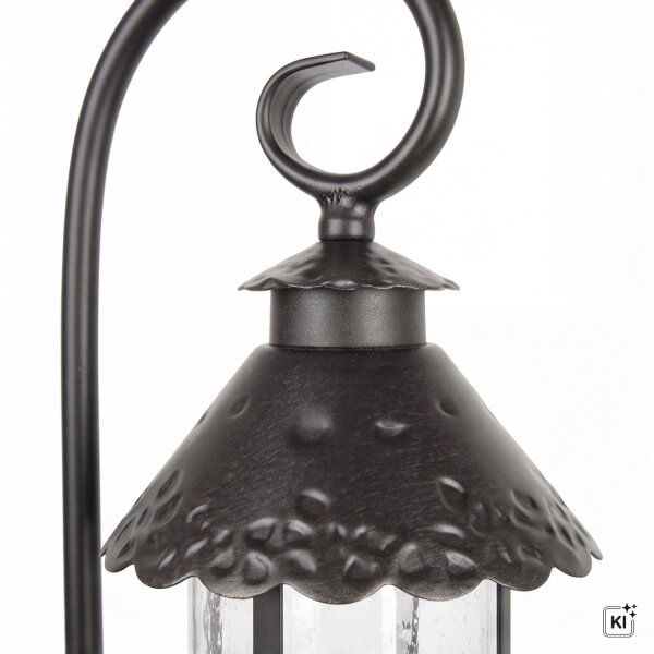 Lampe dextérieur Noir 166 cm Verre Métal Rustique élégant