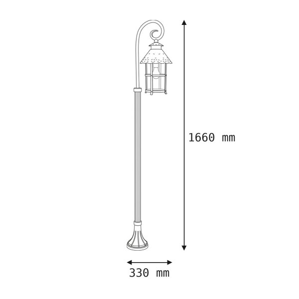 Lampe dextérieur Noir 166 cm Verre Métal Rustique élégant