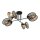 Plafonnier noir métal 86 cm de long 4 flammes