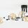Plafonnier plat métal 6 flammes rétro 55 cm de long