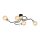 Plafonnier Retro plat 4 flammes pour E27 noir chrome