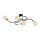 Plafonnier Retro plat 4 flammes pour E27 noir chrome
