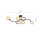 Plafonnier Retro plat 4 flammes pour E27 noir chrome