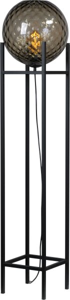 Lampadaire noir métal verre petit 127 cm salon