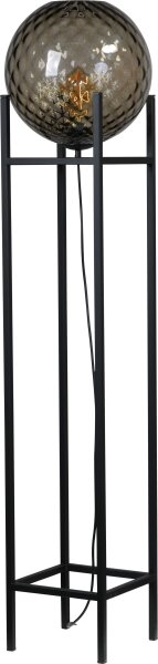 Lampadaire noir métal verre petit 127 cm salon