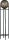 Lampadaire noir métal verre petit 127 cm salon