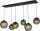 Suspension Noir grand 130 cm de large verre m&eacute;tal