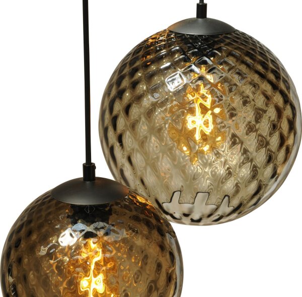 Suspension noir verre métal réglable jusquà 3,5 m