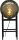 Lampe de table noir verre métal 57 cm E27 décoratif