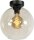 Lampe de plafond ronde sph&egrave;re &Oslash; 25 cm E27 verre fum&eacute;
