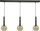 Suspension réglable 3 flammes verre métal E27