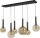Suspension verre m&eacute;tal ajustable 6 flammes E27