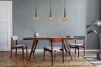Suspension laiton noir 3 flammes E27 verre métal