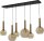 Lampe &agrave; suspendre laiton noir fum&eacute;e 6 flammes table &agrave; manger