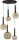 Suspension verre m&eacute;tal ajustable E27 noir fum&eacute;e