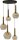Suspension noir laiton antique 5 flammes ELRIC