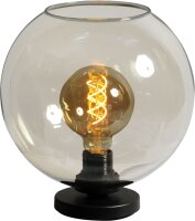 Lampe de table E27 verre fum&eacute;e noir...