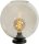 Lampe de table verre &Oslash; 30 cm fum&eacute;e noir E27 salon