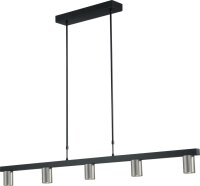Lampe &agrave; suspendre Noir Nickel 130 cm de large...