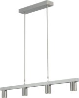 Suspension allongée métal 4 flammes 100 cm...