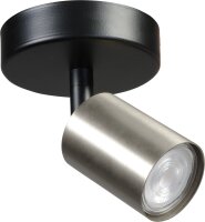 Plafonnier M&eacute;tal Noir Nickel rond r&eacute;glable