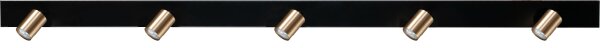 Plafonnier noir or 180 cm de long métal GU10