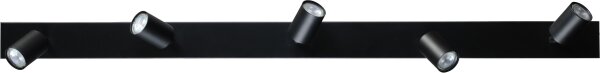 Plafonnier métal noir 130 cm 5 flammes ELSIE