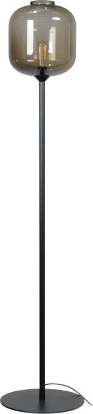 Lampadaire verre fumé métal 165 cm noir ELYA