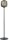 Lampadaire verre fumé métal 165 cm noir ELYA