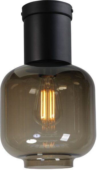 Plafonnier verre fumé noir Ø 20 cm E27 petit