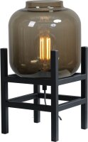 Lampe de table noir m&eacute;tal verre hauteur 34 cm E27...