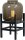 Lampe de table noir m&eacute;tal verre hauteur 34 cm E27 ELYA