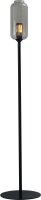 Lampadaire noir 165 cm E27 verre fum&eacute; m&eacute;tal