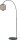 Lampadaire courb&eacute; noir m&eacute;tal verre 181 cm E27