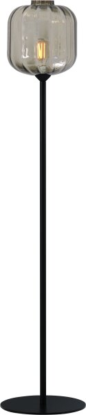 Lampadaire noir verre métal 163 cm pour E27 ELYA
