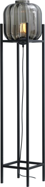 Petit lampadaire verre métal 138 cm noir E27