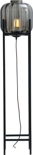 Petit lampadaire verre métal 138 cm noir E27