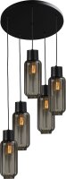 Lampe à suspendre noire verre métal 5...