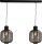 Lampe &agrave; suspendre verre m&eacute;tal noir hauteur r&eacute;glable E27