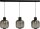 Lampe &agrave; suspendre noire 3 flammes verre m&eacute;tal r&eacute;glable
