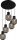 Suspension noire verre fum&eacute; m&eacute;tal ajustable