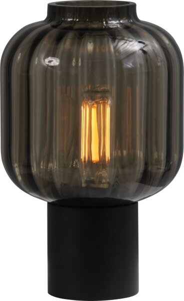 Lampe de table noir hauteur 31 cm verre métal ELYA