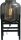 Lampe de table décorative verre métal noir 34 cm E27